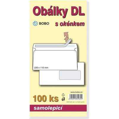 Obálky DL samolepicí s okénkem (bal. 100ks)