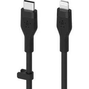 Belkin MFI сертифициран USB-C към Lightning кабел за Apple устройства с Lightning порт - Belkin BoostCharge Flex USB-C to Lightning Cable PD 20W (черен) (300 см) (CAA009bt3MBK)