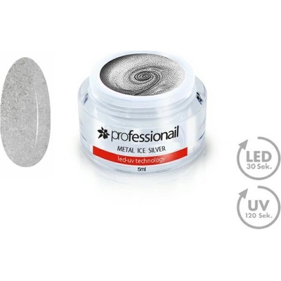 Professionail Farebný LED-UV gél Metal Ice Silver 5 ml
