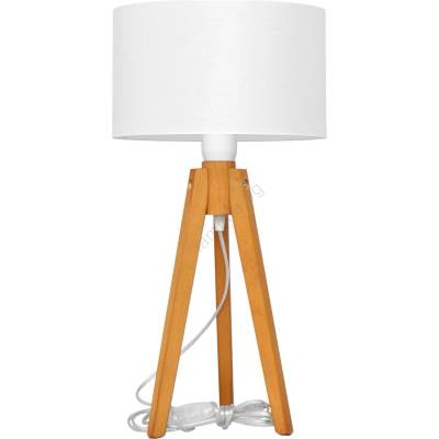 Helam Настолна лампа ALBA 1xE27/15W/230V бял/дъб (HE1484)