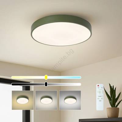 Brilagi - LED плафон с възможност за димиране POOL LED/48W/230V 3000-6000K 40 см зелен + дистанционно управление (BG3729)