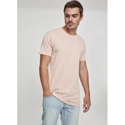 Urban Classics Prodloužené mírně zaoblené pánské triko růžová světlá