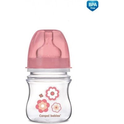 Canpol babies Antikoliková láhev se širokým hrdlem Newborn Růžová 120ml
