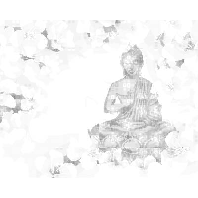 ZUTY Bodkovanie - ČERVENÝ BUDHA S KVETMI Rámovanie: bez rámu a bez vypnutia plátna, Rozmer: 40x50 cm
