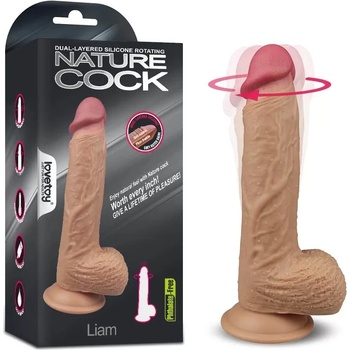 Въртящ се пенис вибратор, супер истински, 21, 5см. - Liam Cock (LVTOY00340)