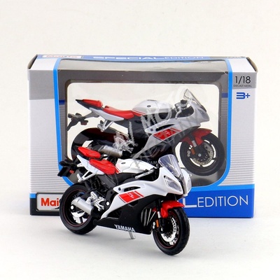 Maisto Model Yamaha YZF R6 BIELO červená 1:18