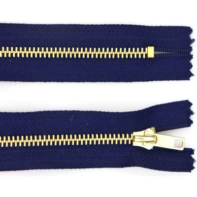 Pro Háčkování Kovový zip nedělitelný 8 cm, Ø 6 mm tmavě modrý
