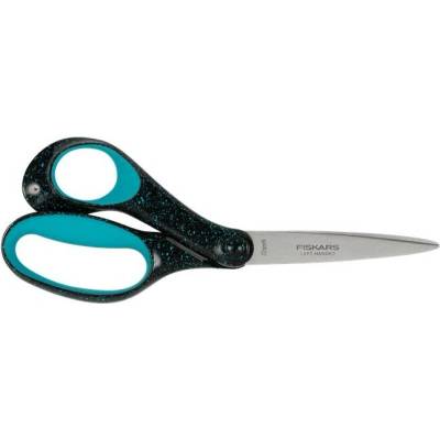 Nožnice, pre mládež, 20 cm, pre ľavákov, FISKARS, pávovo modré s bodkami 1067869