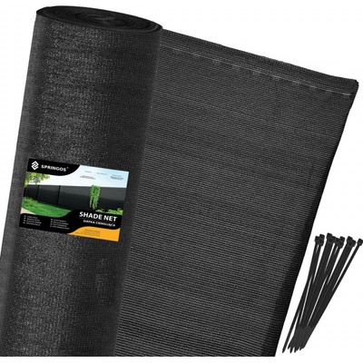 Stínící tkanina 150cm x 10m, 90% zastínění, černá SPRINGOS SN0040