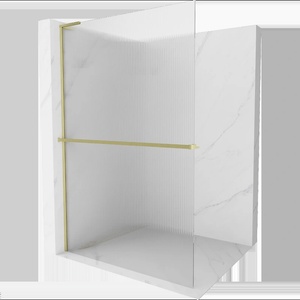 Mexen Kioto+ L душекран със стена и рафт Walk-in 120 x 200 cm, пръски, златно матово - 800-120-123-55-09 (800-120-123-55-09)