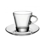 Vitrum - Стъклена чаша с чинийка за топли напитки 80мл BARCHETTA VM-1223020+1183000 (010462)