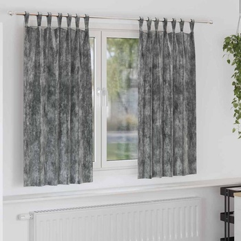 vidaXL Кадифени завеси С завеси 2 pcs Сив 175 x 140 см Кадифе (4107724)