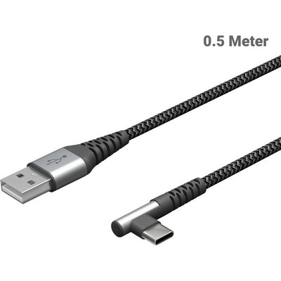 Goobay 64655 USB 2.0, USB A vidlice ,USB C úhlová zástrčka, 0,5m