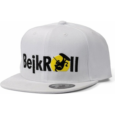 BejkRoll Snap White rovné logo Yupoong SnapBack