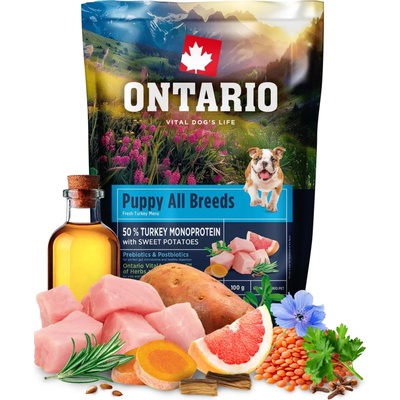 Ontario Puppy&Junior All Breeds Monoprotein Turkey & Sweet Potatoes 100 g