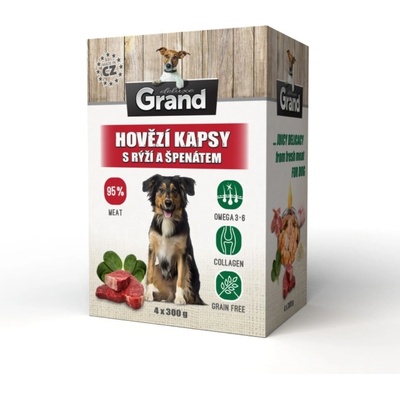 Grand Deluxe hovädzie s ryžou a špenátom 4 x 300 g