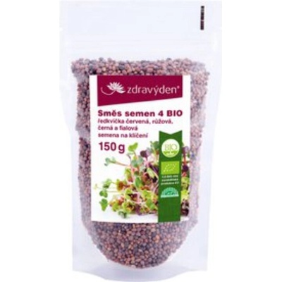 Směs semínek na klíčení BIO (ředkvička červená, růžová, černá, fialová) 150g - Zdravý den