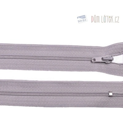 Zips špirálový 3mm nedeliteľný 50cm svetlo šedá