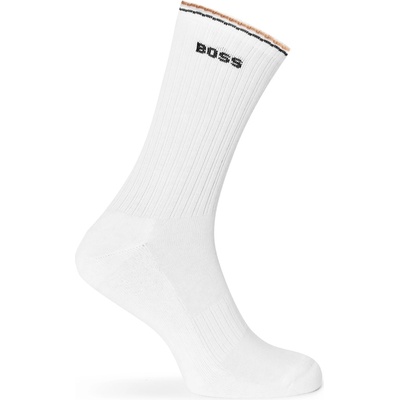 Boss Чорапи Boss Men's Rib Stripe Quarter Socks - White 100