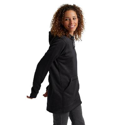 Technická mikina Burton Wms Oak Long Pullover Hoodie true black heather S 24/25 - Odesíláme do 24 hodin