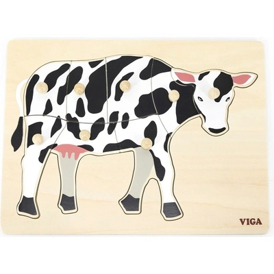 Viga puzzle s úchytmi cow