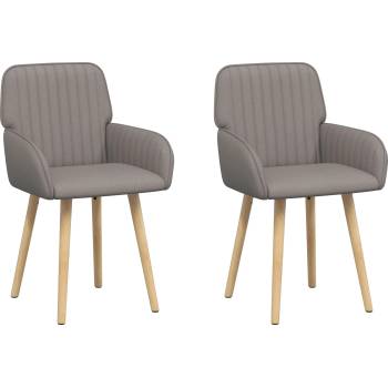 vidaXL Обедени столове 2 pcs Текстил Таупе 56, 5 x 50 x 87, 5 см (42034290)