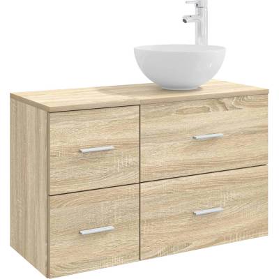 vidaXL Комплект мебели за баня 2 pcs Дъб сонома Инженерна дървесина (3403946)