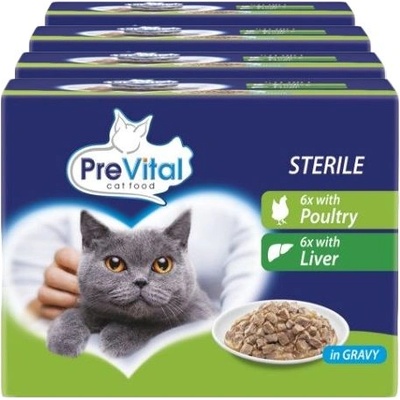 PreVital Cat Sterile Консерва пиле/черен дроб в сос 48 x 100 г