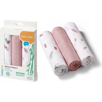 Babyono Bambusová plenka 70x70 3 ks 397/14 růžová