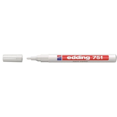 edding Маркер, Edding, 751, 1-2 мм, бял (TED7511) (TED7511)