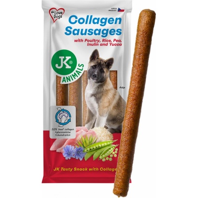 JK ANIMALS klobásy s hydinou kolagénom ryžou hrachom inulínom a yuccou 600 g