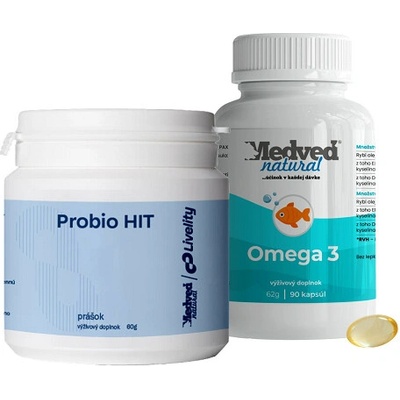 Medveď Natural Probio HIT 60 g a Omega 3 90 kapsúl