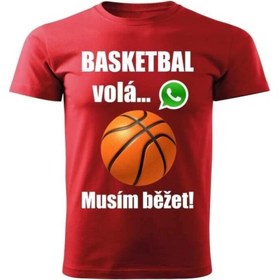 dětské tričko Basketbal volá musím běžet červené