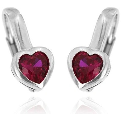 Zlatnictví U Kostela dámské náušnice červená srdíčka 563Č