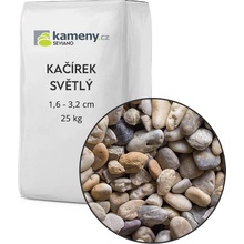 Kameny.cz Okrasné kameny - Kačírek světlý Vyberte si velikost: 1,6 - 3,2 cm, Vyberte si balení: 25 kg