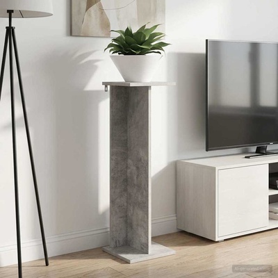vidaXL Стойка за растения Бетонно сиво 25 x 25, 5 x 80, 5 см (899648)