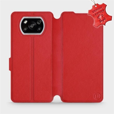 Pouzdro Mobiwear parádní flip Xiaomi POCO X3 NFC - Červené - kožené