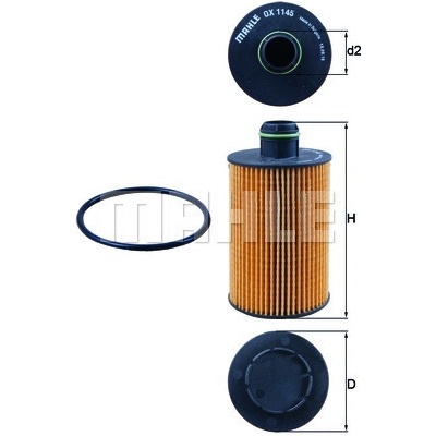 Olejový filter MAHLE ORIGINAL OX 1145D (OX1145D)