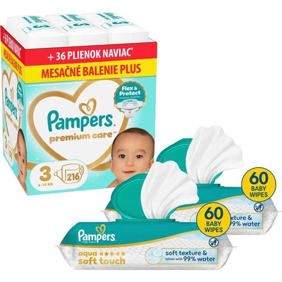 Pampers Premium Care 3 216 ks