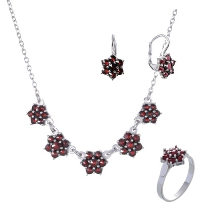 Granát Turnov Stříbrný set šperků 342 – Zboží Dáma