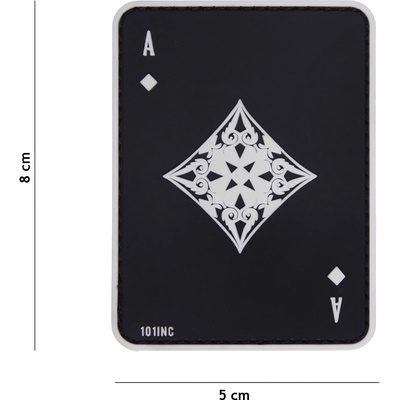 Gumová nášivka 101 Inc Ace of Diamonds - čierna
