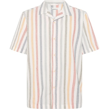 KnowledgeCotton Apparel Мъжка риза с копчета Knowledgecotton apparel Organic Cotton Striped Shirt - Multi Color Stripe (033-3206-0212)