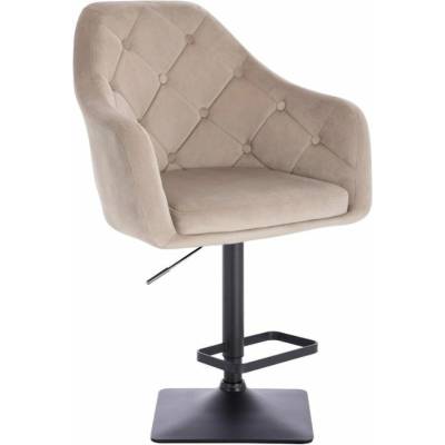 LuxuryForm Design Andora Velur na čiernej hranatej podstave latte
