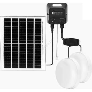 Aigostar - LED соларно осветително тяло 2xLED/70W/12V 12000 mAh 6500K диаметър 20, 5 см (AI2010)