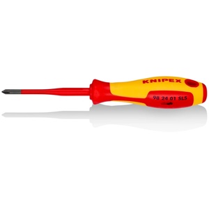 KNIPEX Отвертка PH/S 1, VDE 1000V жълто-червена ръкохватка 187мм, Knipex (K982401SLS) - yavor-m