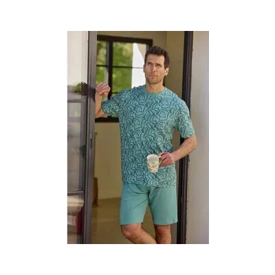 Atlas For Men krátké pyžamo s tropickou potlačou Oranžová