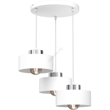 Luminex Пендел MARTI 3xE27/15W/230V бял/хром (LU9845)
