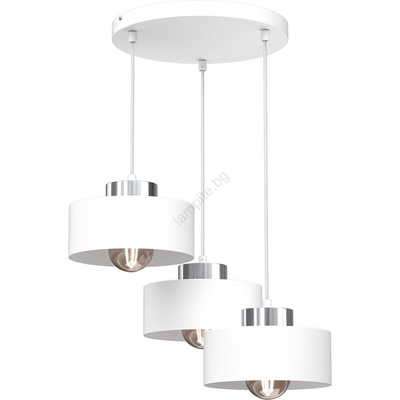 Luminex Пендел MARTI 3xE27/15W/230V бял/хром (LU9845)