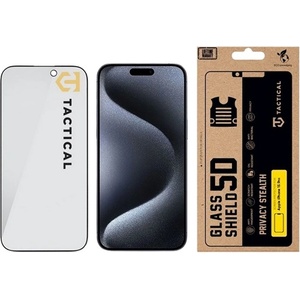 Tactical iPhone 15 Pro TACTICAL GLASS SHIELD PRIVACY STEALTH 5D стъклен екранен протектор 5D, защита от погледи, ЧЕРЕН 57983127193 (57983127193)