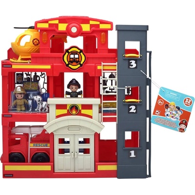 Tiny Kiddom Игрален комлект Tiny Kiddom L&S - Пожарна станция, 32 части (533214)